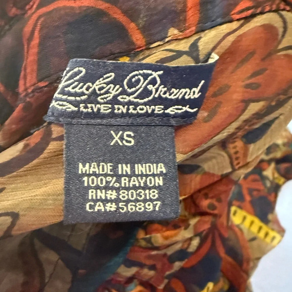 Lucky Brand Sheer Paisley Blouse - Picture 3 of 5